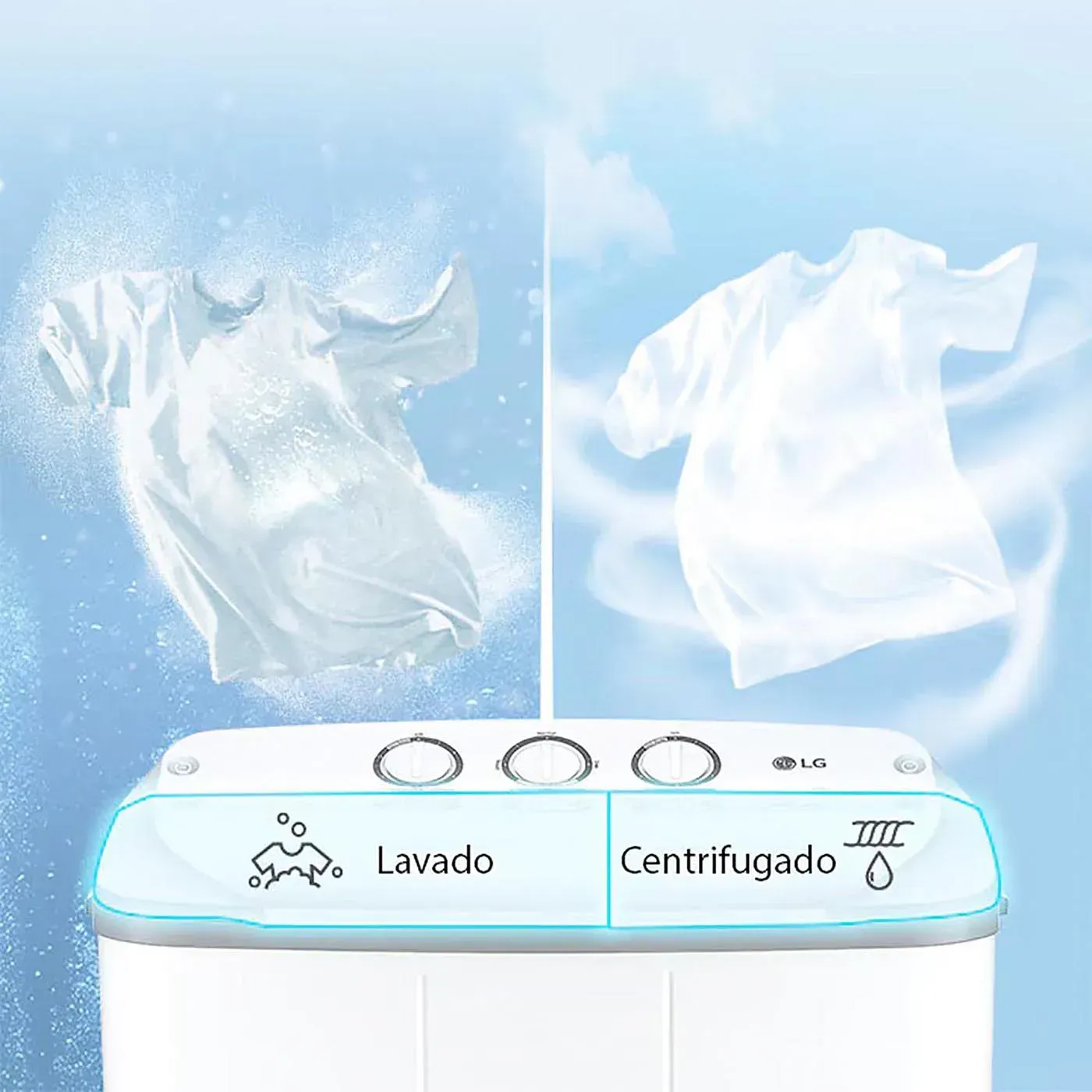 Lavadora LG  SemiAutomática Doble Tina Carga Superior  8 Kg WP8WMR Blanco